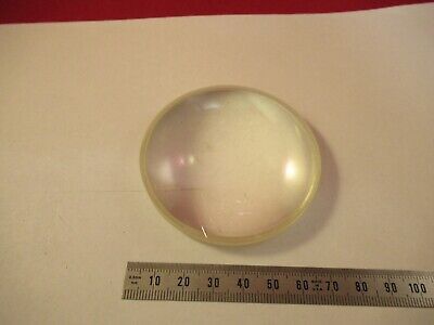 LARGE MIL SPEC OPTICAL YELLOWISH GLASS BI CONVEX OPTICS AS PICTURED &9-FT-37