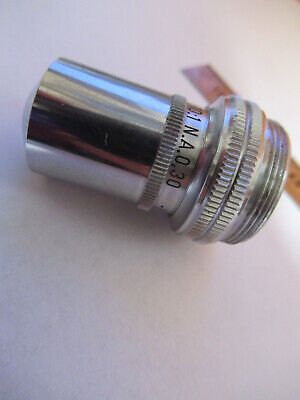 OBJECTIVE WOLFE WETZLAR GERMANY 10X MICROSCOPE PART OPTICS AS PICTURED 4B-FT-78