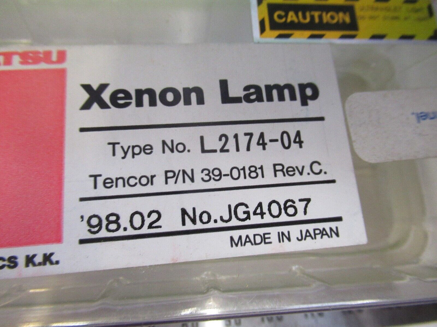 HAMAMATSU XENON LAMP BULB TENCOR L2174-04  MICROSCOPE PART AS PIC G5-A-73