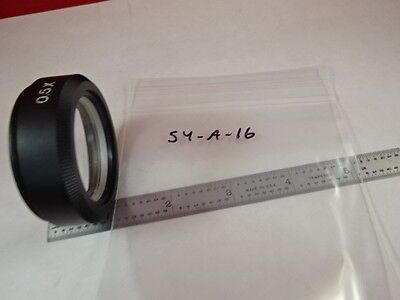 MICROSCOPE PART STEREO OBJECTIVE LENS 0.5X WD 182 mm OPTICS AS IS BIN#S4-A-16