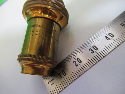 ANTIQUE BRASS BAUSCH LOMB 1 in OBJECTIVE MICROSCOPE PART AS PICTURED #H3-A-14