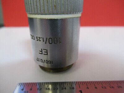 LEITZ GERMANY EF 100X /160 OBJECTIVE OPTICS MICROSCOPE PART AS PICTURED &B6-A-08