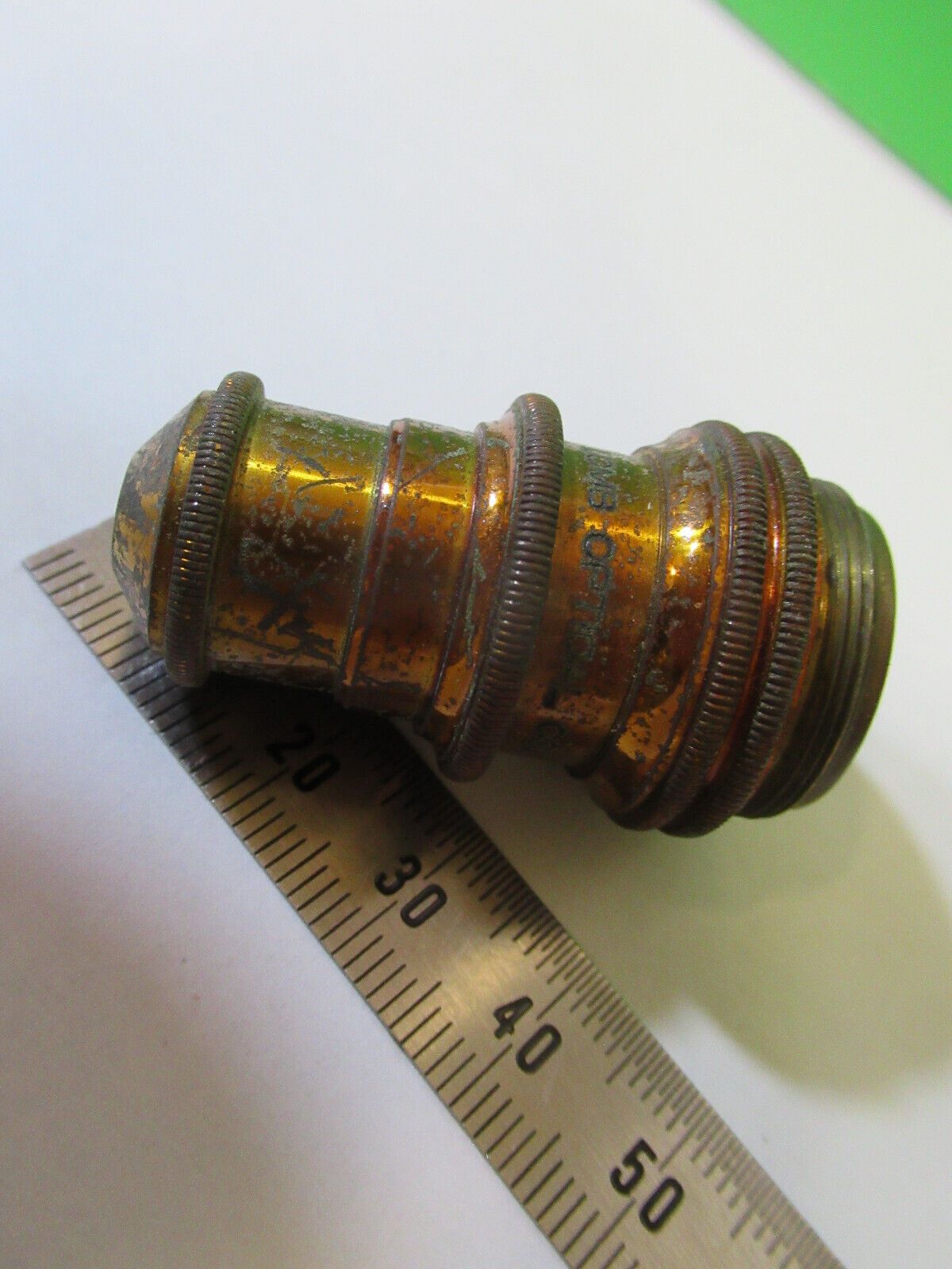 ANTIQUE BRASS BAUSCH LOMB  OBJECTIVE LENS MICROSCOPE PART AS PICTURED #22-A-56