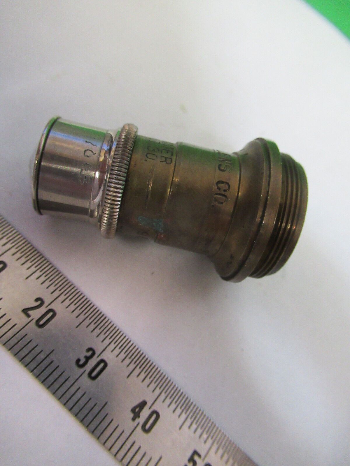 ANTIQUE SPENCER BRASS 95X OBJECTIVE LENS MICROSCOPE PART AS PICTURED R4-A-29