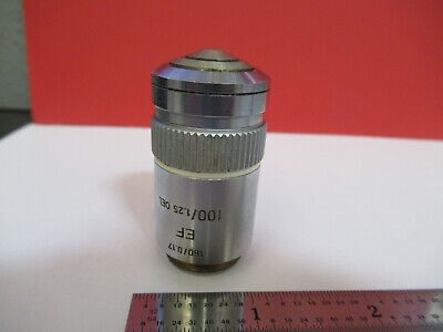 LEITZ GERMANY EF 100X /160 OBJECTIVE OPTICS MICROSCOPE PART AS PICTURED &B6-A-08