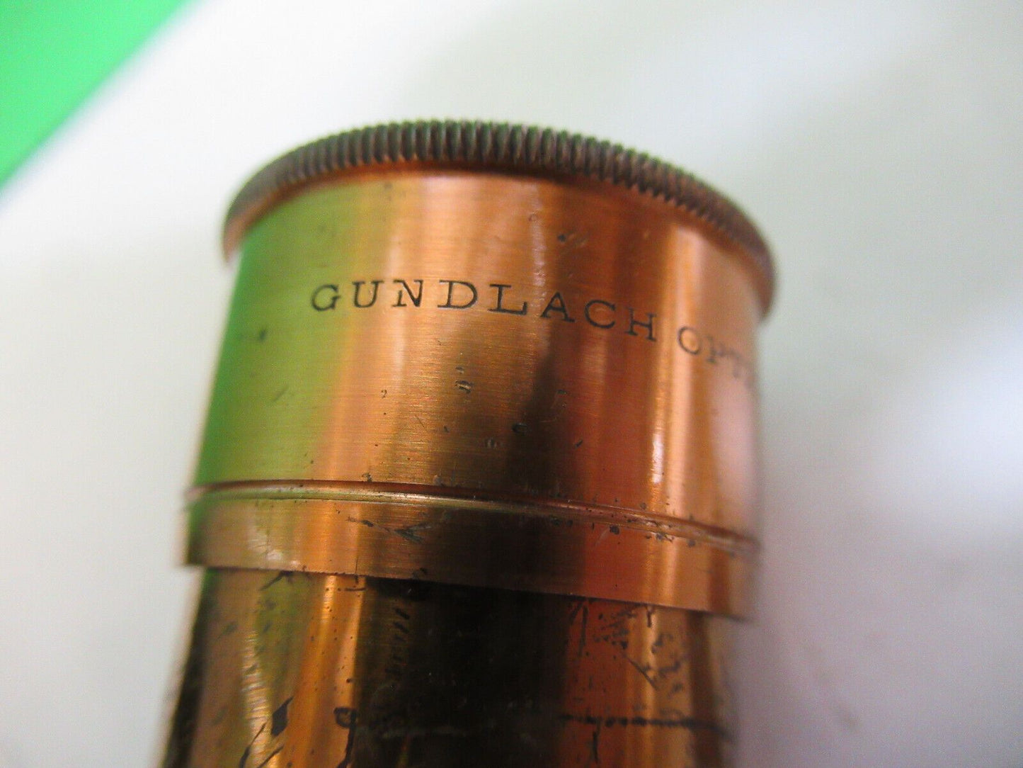 EMPTY ANTIQUE BRASS OBJECTIVE CAN GUNDLACH MICROSCOPE AS PICTURED G7-A-11