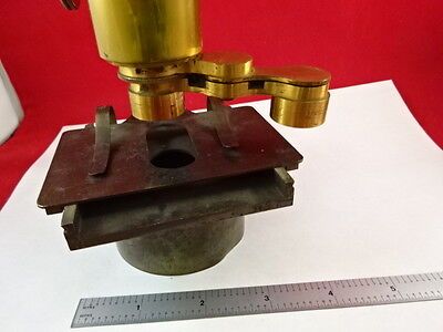 ANTIQUE BRASS RARE MICROSCOPE PART LENS TUBUS STAGE OPTICS #L9-B1-3