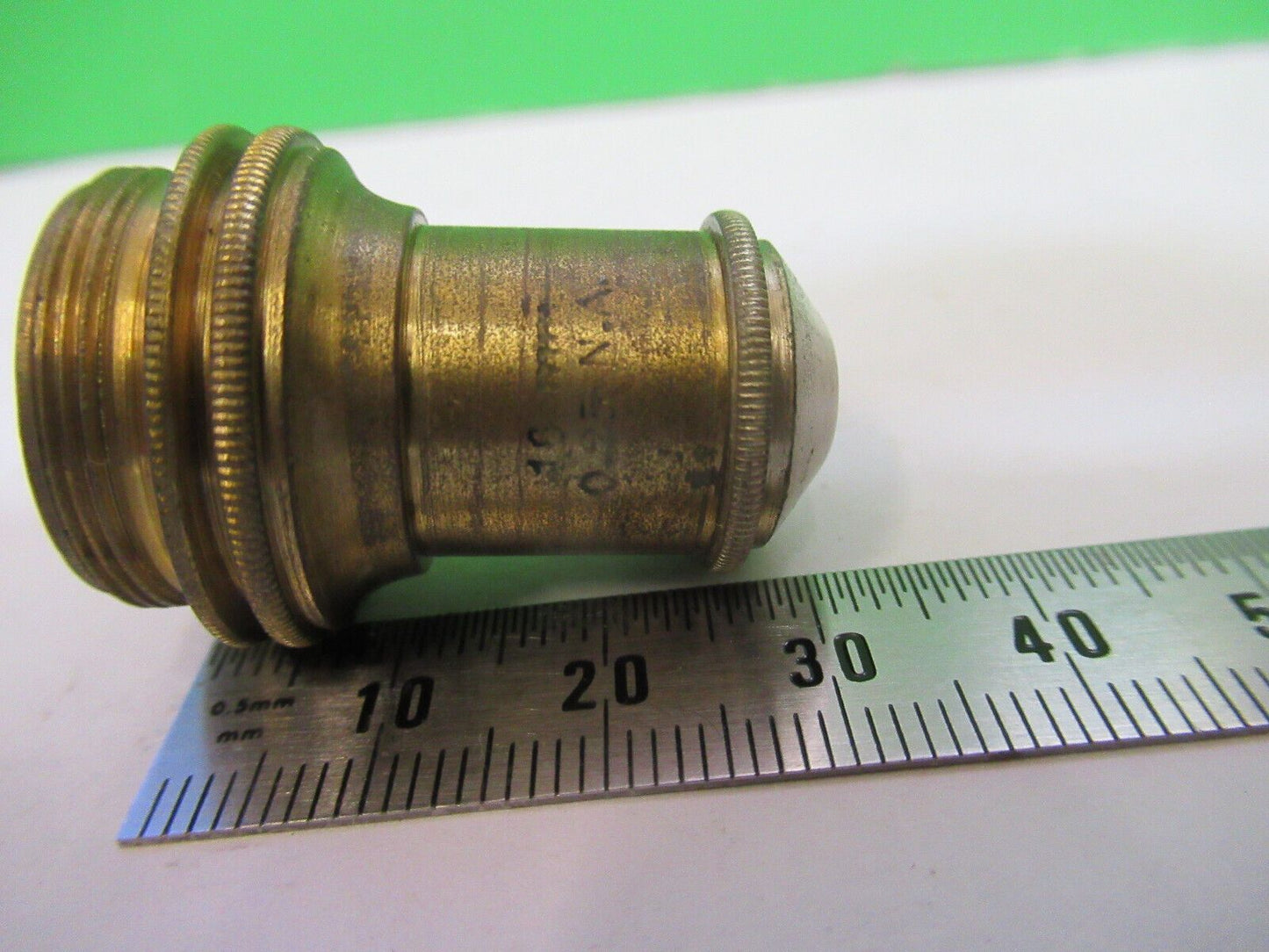 ANTIQUE BRASS BAUSCH LOMB OBJECTIVE  MICROSCOPE PART OPTICS AS PICTURED Z6-A-108