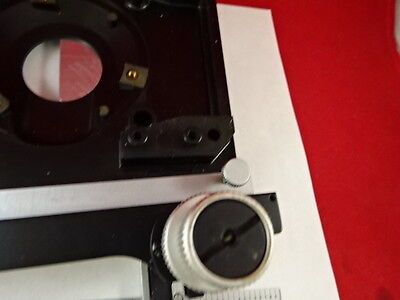 MICROSCOPE PART LEITZ GERMANY STAGE SPECIMEN TABLE MICROMETER AS IS BIN#L2-B-04