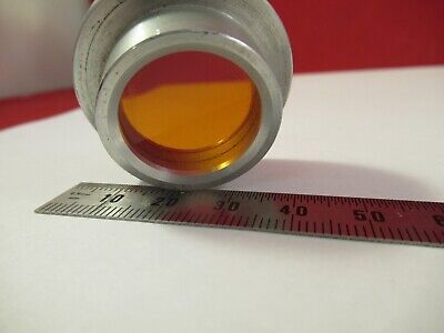 AMBER MOUTED FILTER LENS UNKNOWN MICROSCOPE PART OPTICS AS PICTURED &12-A-63