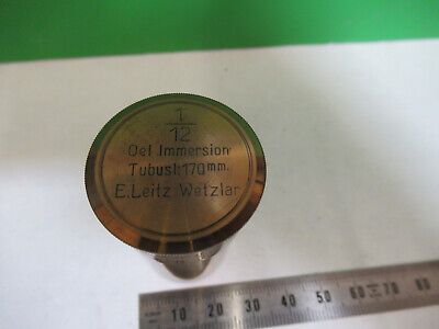 ANTIQUE ernst leitz BRASS CAN 1/12 OBJECTIVE MICROSCOPE PART AS PICTURED Q9-A-43