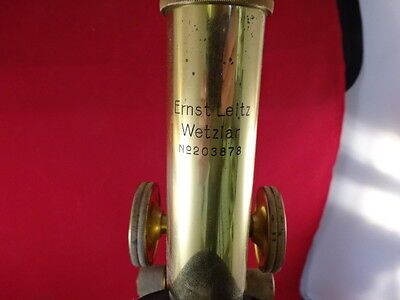 MICROSCOPE ANTIQUE BRASS ERNST LEITZ GERMANY circa 1907 OPTICS AS IS #TC-2