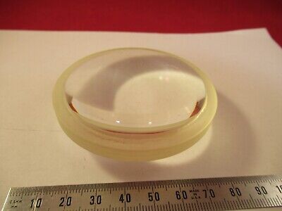 LARGE MIL SPEC OPTICAL YELLOWISH GLASS BI CONVEX OPTICS AS PICTURED &9-FT-37