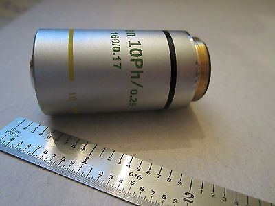 MICROSCOPE PART OPTICS OBJECTIVE 10X PLAN 10PH AS IS  BIN#RED