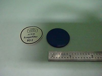 MICROSCOPE PART ZEISS GERMANY BLUE FILTER OPTICS AS IS BIN#X9-A-66