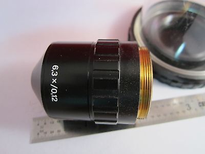 OPTICAL MICROSCOPE OBJECTIVE AUS JENA 6.3X INFINITY PLAN ACHRO OPTICS BIN#C6