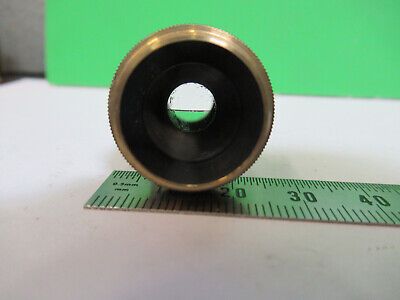 ANTIQUE ERNST LEITZ BRASS OBJECTIVE OPTICS MICROSCOPE PART AS PICTURED &Q9-A-35