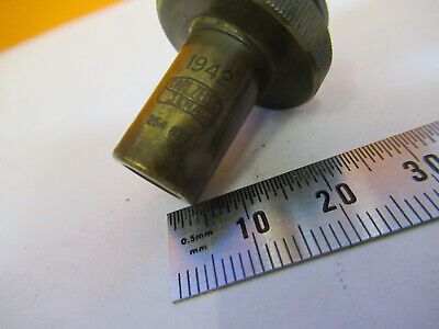 ANTIQUE CARL ZEISS 1942 8 BRASS OBJECTIVE MICROSCOPE PART AS PICTURED #P2-A-68