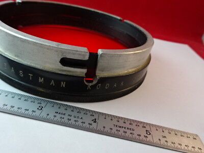 OPTICAL MOUNTED A-RED FILTER GLASS EASTMAN KODAK OPTICS AS IS #50-A-07