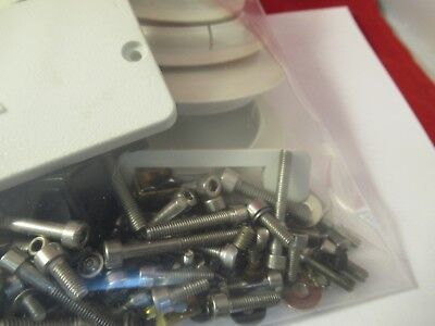 LEICA DMR GERMANY LOT SCREWS SWITCHES PLASTIC CAPS etc MICROSCOPE part &100-02