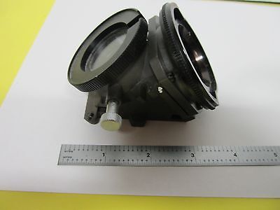 MICROSCOPE PART ILLUMINATOR + IRIS MIRROR LEITZ GERMANY OPTICS AS IS BIN#Q2-10