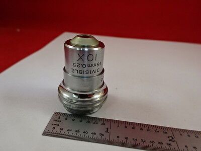 VINTAGE BAUSCH LOMB DIVISIBLE 10X OBJECTIVE MICROSCOPE OPTICS AS IS &33-A-05