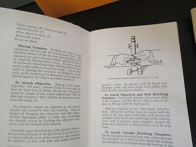 LOT BOOKLET ANTIQUE AO SPENCER BAUSCH LOMB MICROSCOPE PART AS PICTURED W3-B-54