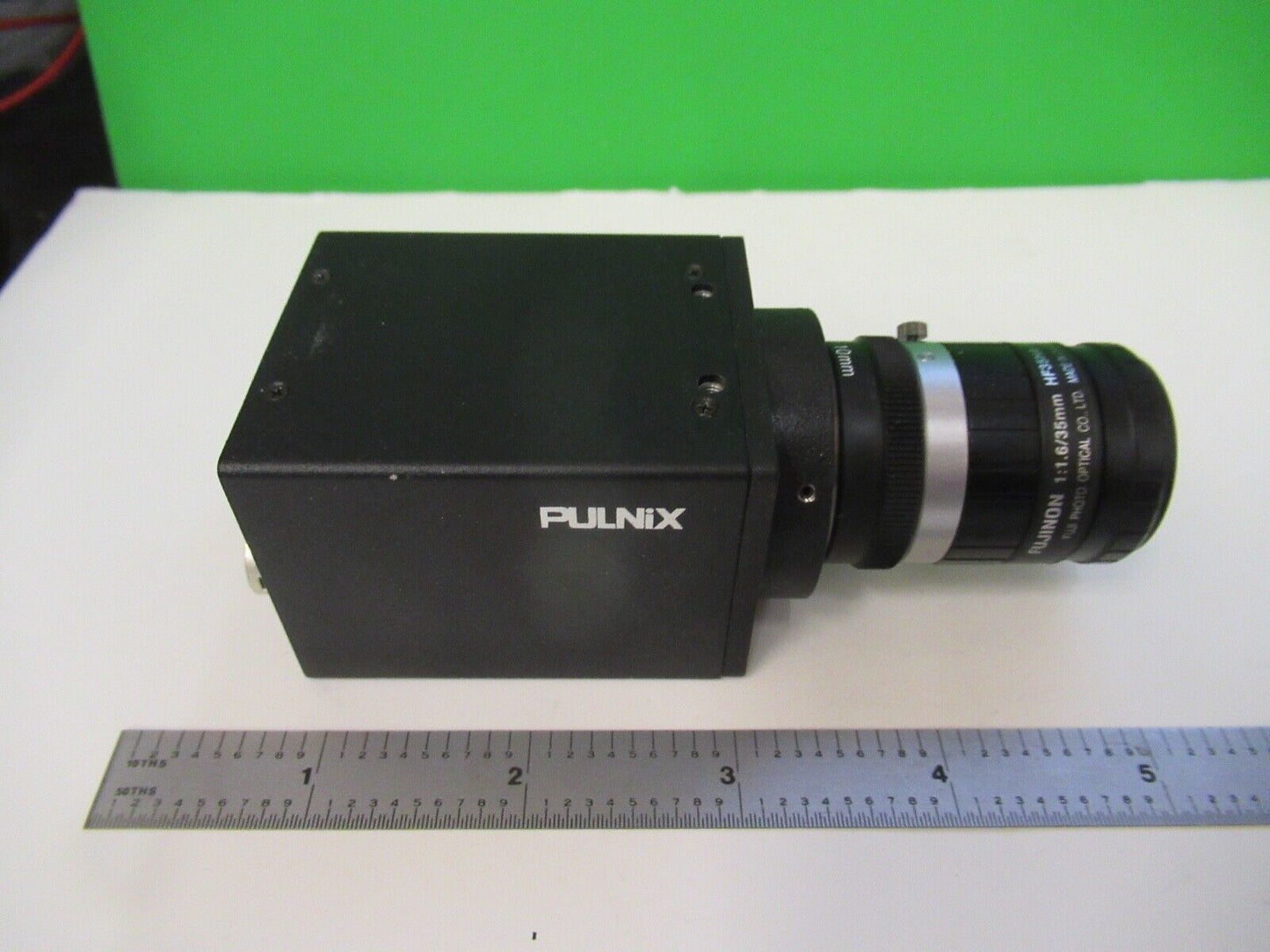 PULNIX CCD CAMERA TM-200 + FUJINON LENS MICROSCOPE PART AS PICTURED &80-A-11