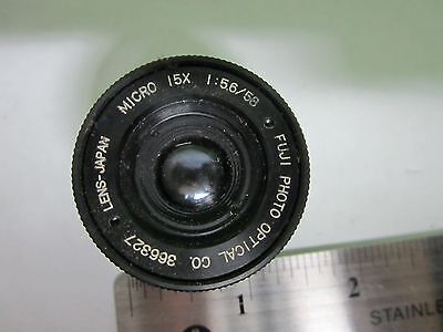 MICROSCOPE PART LENS FUJI JAPAN MICRO 1:5.6/58 OPTICS AS IS + IRIS BIN#Q9-T-07