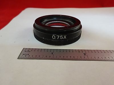 MICROSCOPE PART STEREO OBJECTIVE 0.75X   W.D. 100 mm OPTICS AS IS BIN#N2-E-09