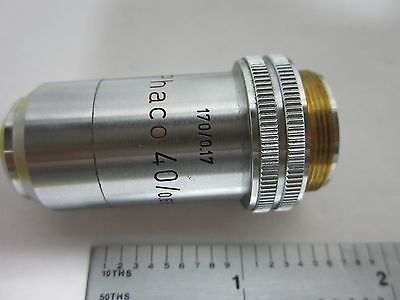 MICROSCOPE PART OBJECTIVE LEITZ GERMANY PHACO 40X OPTICS AS IS BIN#H6-29