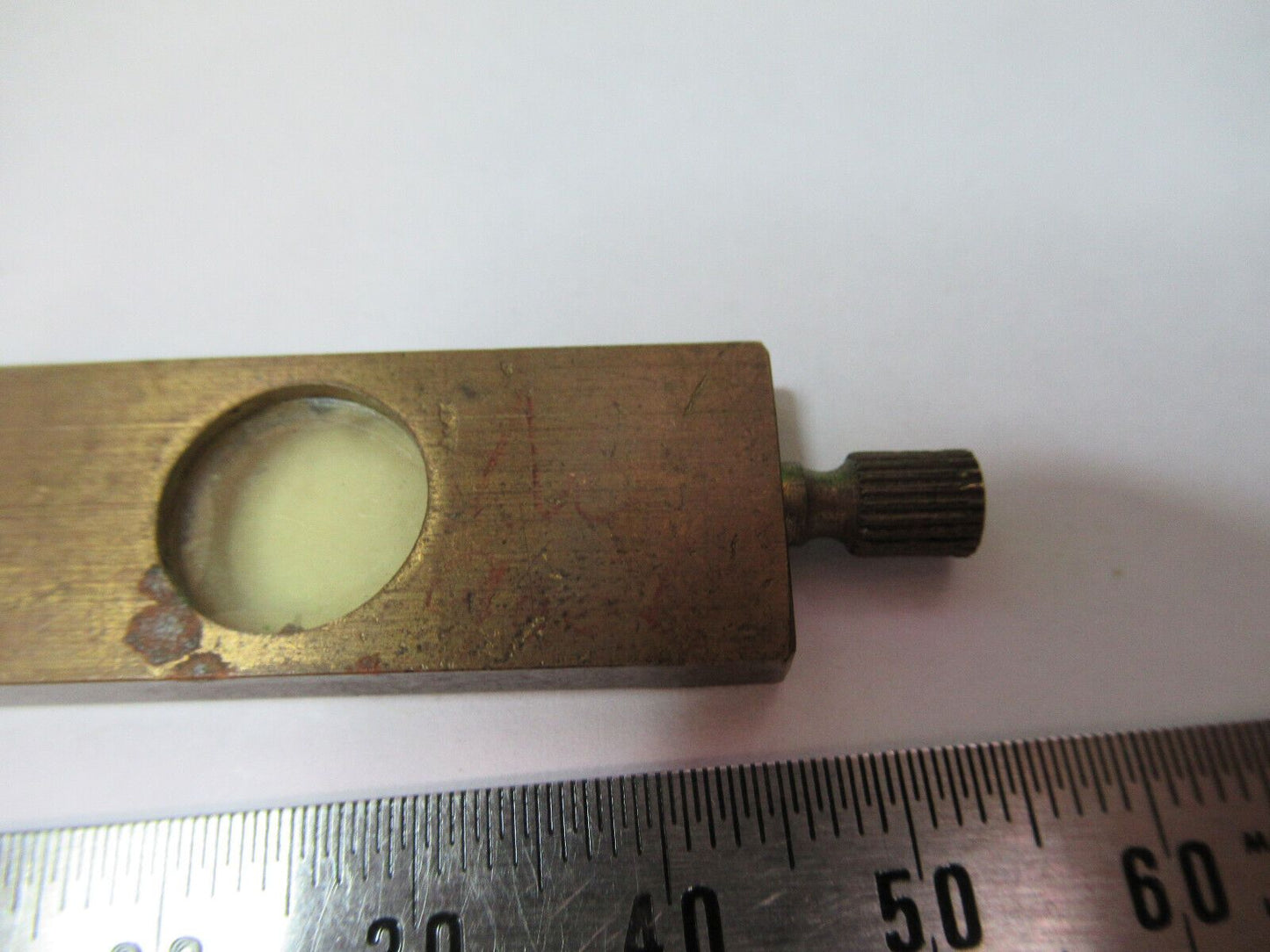 ANTIQUE BRASS LAMBDA POL SLIDE UK ENGLAND MICROSCOPE PART AS PICTURED P2-B-81