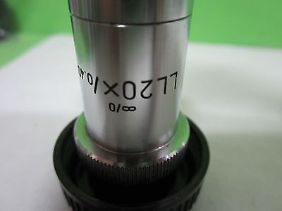 MICROSCOPE PART OBJECTIVE LEITZ GERMANY LL20 LONG DISTANCE AS IS OPTICS BN#S9-18