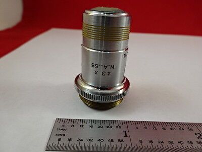 OBJECTIVE 43X SPENCER AO AMERICAN OPTICS MICROSCOPE PART AS PICTURED &J1-A-01