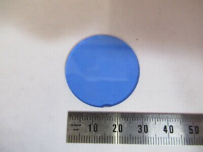 OPTICAL BLUE GLASS FILTER MICROSCOPE PART OPTICS AS PICTURED &F1-A-15