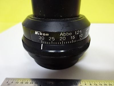 MICROSCOPE PART NIKON SUBSTAGE CONDENSER ABBE + IRIS OPTICS AS IS BIN#W9-59