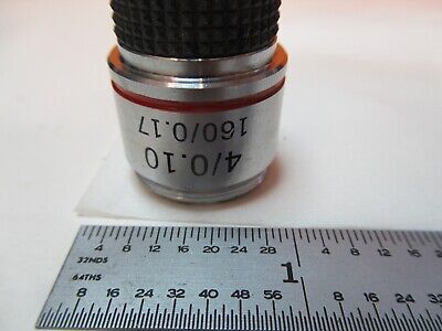 AMSCOPE OBJECTIVE 4X MICROSCOPE PART OPTICS AS PICTURED &FT-5-40