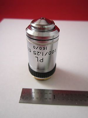 LEICA LEITZ OPTICAL MICROSCOPE PART OBJECTIVE PL 100X OPTICS BIN#ERGOLUX