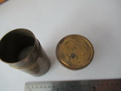 ANTIQUE BRASS ENGLAND EMPTY CAN of OBJECTIVE MICROSCOPE PART AS PICTURED F3-A-09