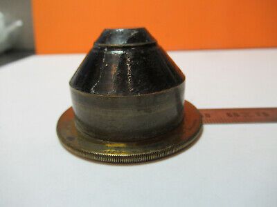 ANTIQUE ZEISS BRASS CONDENSER OPTICS MICROSCOPE PART AS PICTURED &P9-A-108