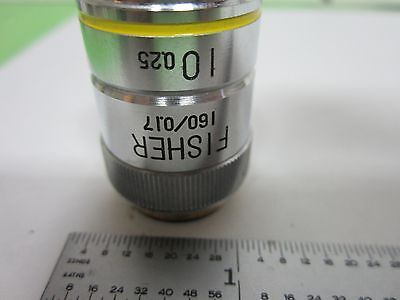 MICROSCOPE PART OBJECTIVE FISHER 10X OPTICS AS IS BIN#Q8-66