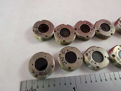 MICROSCOPE PART SMALL MOUNTED FILTERS OPTICS AS IS BIN#L3-E-28