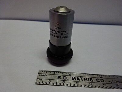 MICROSCOPE PART OBJECTIVE AUS JENA GERMANY POL 12.5X [dirty] OPTICS AS IS #84-16