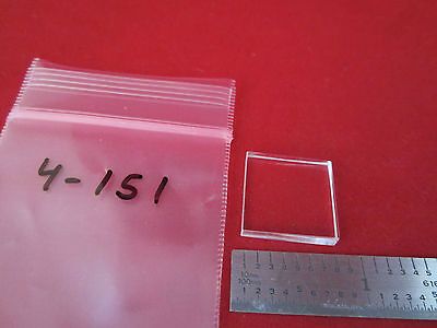 OPTICAL SQUARE LENS OR WINDOW VERY CLEAN LASER OPTICS #4-151 BIN#4