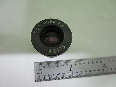 MICROSCOPE PART  LENS G.S.C. 20 mm A 2175 OPTICS #S2-B-37