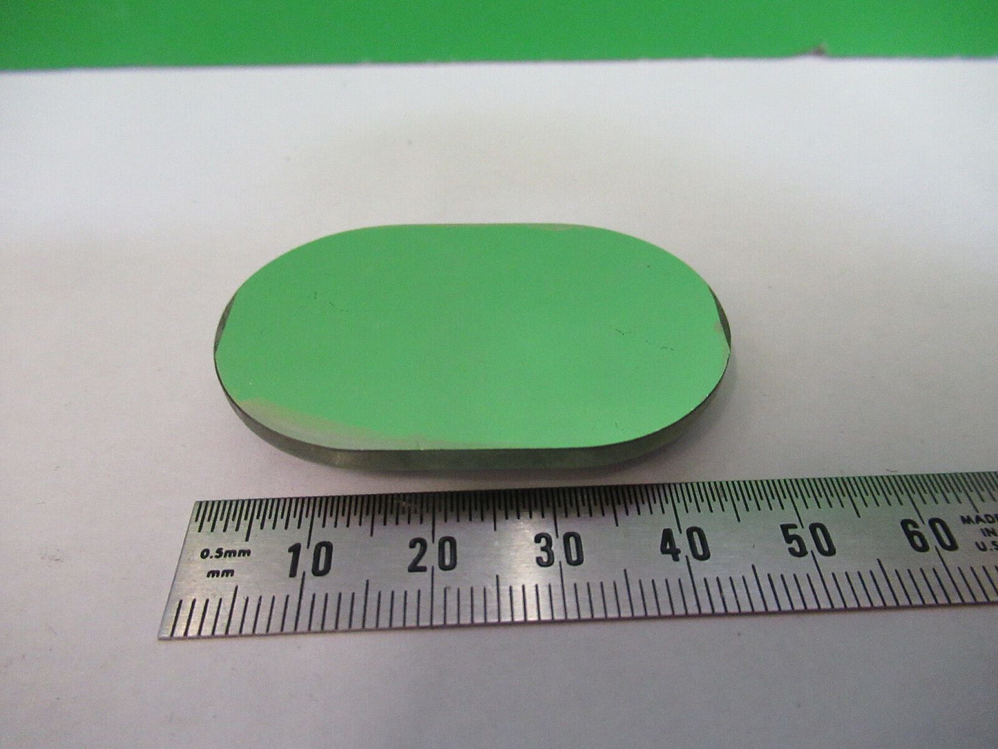 OPTICAL RACETRACK MIRROR [stained edge]  OPTICS AS PICTURED Z1-A-225