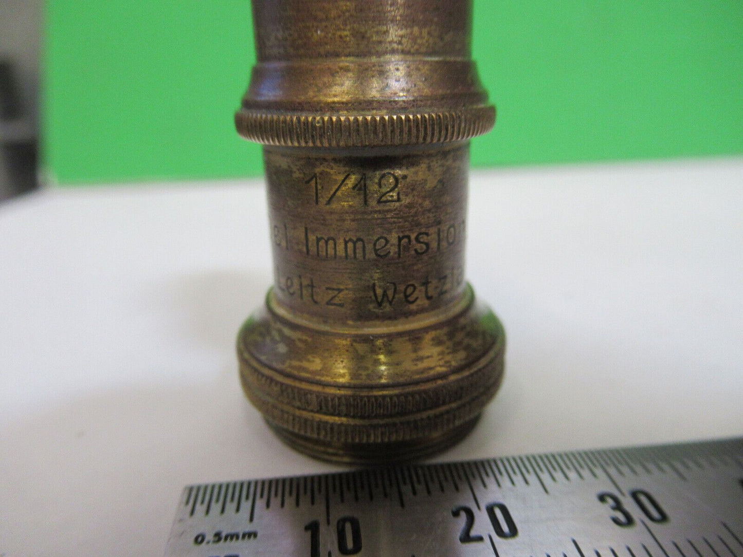 ANTIQUE BRASS ERNST LEITZ OBJECTIVE MICROSCOPE PART AS PICTURED &H9-A-41