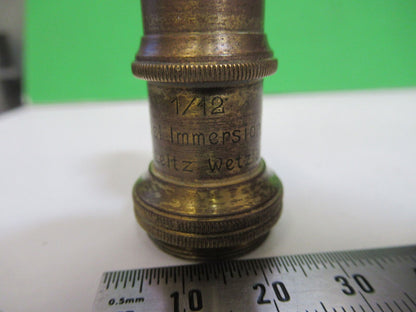 ANTIQUE BRASS ERNST LEITZ OBJECTIVE MICROSCOPE PART AS PICTURED &H9-A-41