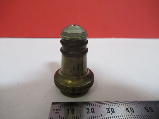 ANTIQUE  CARL ZEISS GERMANY "D"  OBJECTIVE MICROSCOPE PART AS PICTURED G4-A-105