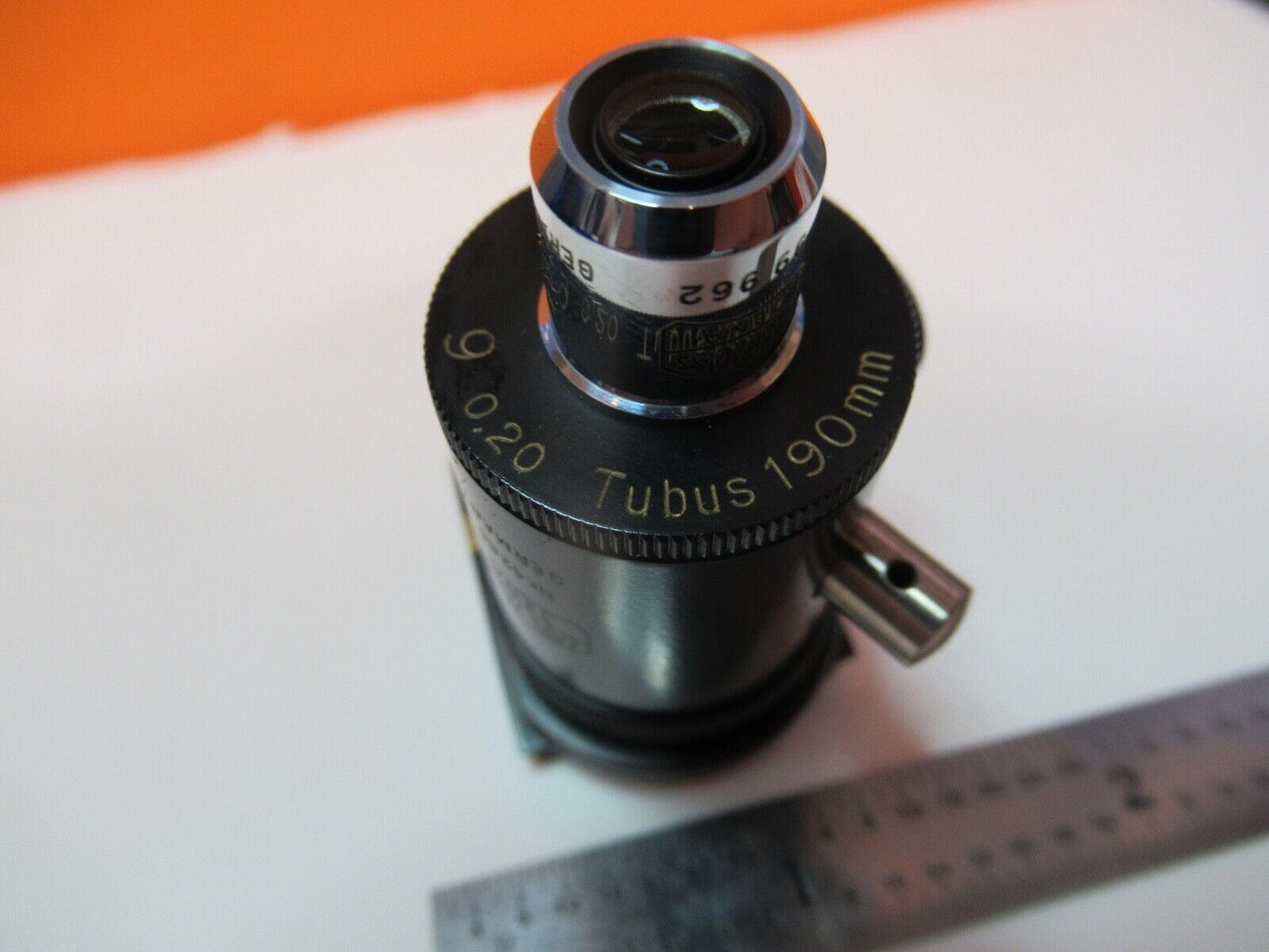 ANTIQUE RARE ZEISS OBJECTIVE 9 POL OPTICS MICROSCOPE PART AS PICTURED &A7-A-88